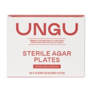 Box of pre-poured agar plates (5 pcs in the pack).