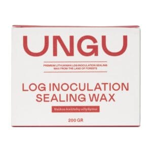 200 g package of UNGU soy wax granules for log inoculation protection.