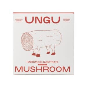 Box of UNGU Hardwood Substrate for gourmet mushroom cultivation.