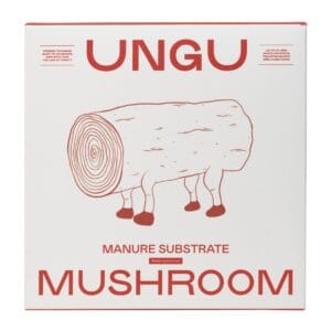 Box of UNGU manure substrate for cultivating dung-loving gourmet and medicinal mushrooms.
