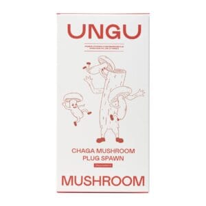 Box of 1000-piece Chaga Plug Spawn for outdoor cultivation on birch trees.