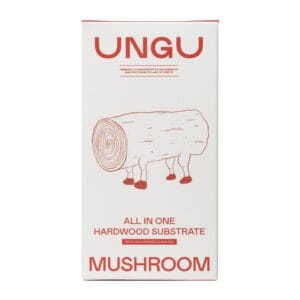 Box of All-in-one hardwood Substrate for gourmet mushroom cultivation.